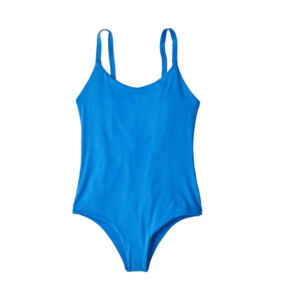 Patagonia Blue W Sunny Tide One-Piece Swimsuit Solid Minimalist Scoop Neck M